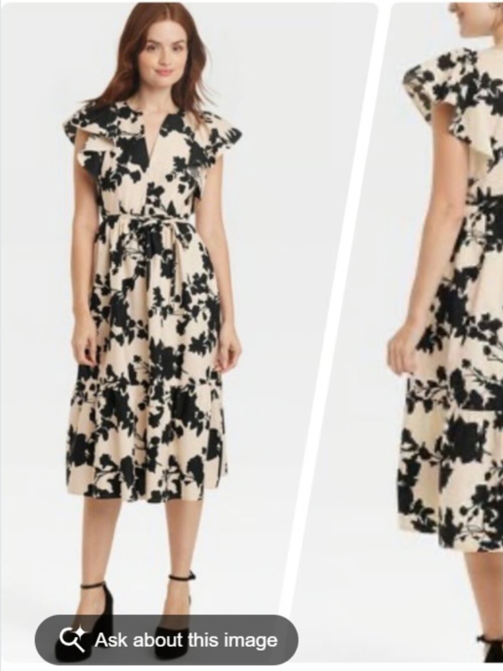 A New Day Flutter Short Sleeve Midi Dress